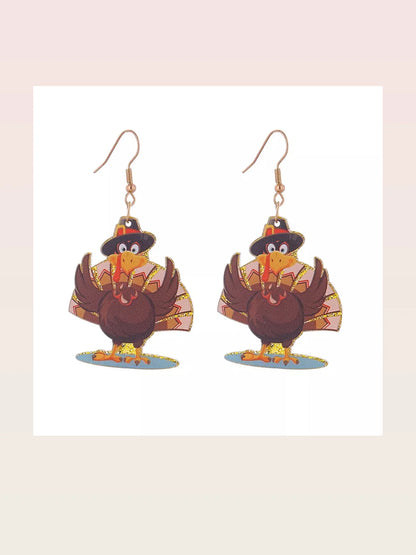 Thanksgiving Turkey Dangle Earrings