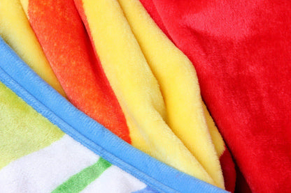 DaDa Bedding Colorful Striped Rainbow Reversible Plush Luxe Flannel Fleece Throw Blanket (XY9867)