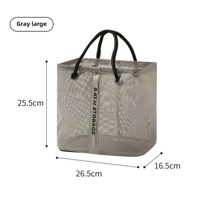 Mesh bath bag, mesh pocket tote swimming wash bag, men's bath towel bath bag, large storage bag