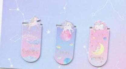 Unicorn Magnetic Bookmarks Books Marker Of Page Student Stationery School Office Supply Bookmarks for Book Lovers Magnet Book Markers Magnet Page Marker Clips For Students Teacher Supplies