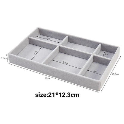 Velvet Jewelry Display Stackable Exquisite Jewelry Holder Portable Ring Earrings Necklace Organizer Box organizer Velvet Drawer Organizer Showcase Jewelry Storage for Bracelet Necklace Earring Ring