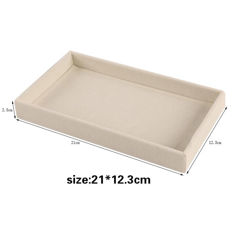 Velvet Jewelry Display Stackable Exquisite Jewelry Holder Portable Ring Earrings Necklace Organizer Box organizer Velvet Drawer Organizer Showcase Jewelry Storage for Bracelet Necklace Earring Ring