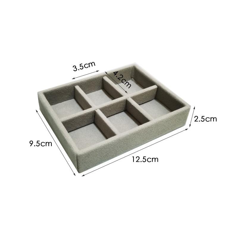 Velvet Jewelry Display Stackable Exquisite Jewelry Holder Portable Ring Earrings Necklace Organizer Box organizer Velvet Drawer Organizer Showcase Jewelry Storage for Bracelet Necklace Earring Ring