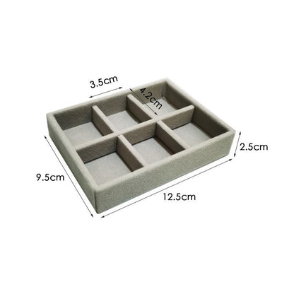Velvet Jewelry Display Stackable Exquisite Jewelry Holder Portable Ring Earrings Necklace Organizer Box organizer Velvet Drawer Organizer Showcase Jewelry Storage for Bracelet Necklace Earring Ring