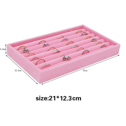 Velvet Jewelry Display Stackable Exquisite Jewelry Holder Portable Ring Earrings Necklace Organizer Box organizer Velvet Drawer Organizer Showcase Jewelry Storage for Bracelet Necklace Earring Ring
