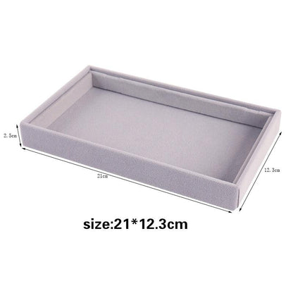 Velvet Jewelry Display Stackable Exquisite Jewelry Holder Portable Ring Earrings Necklace Organizer Box organizer Velvet Drawer Organizer Showcase Jewelry Storage for Bracelet Necklace Earring Ring