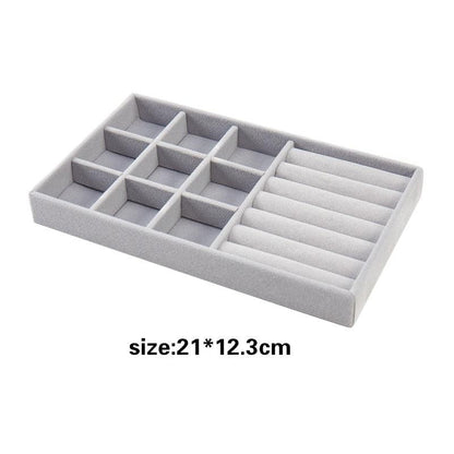 Velvet Jewelry Display Stackable Exquisite Jewelry Holder Portable Ring Earrings Necklace Organizer Box organizer Velvet Drawer Organizer Showcase Jewelry Storage for Bracelet Necklace Earring Ring