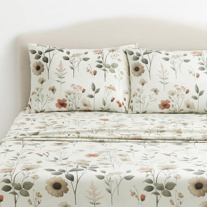 DaDalogy Enchanted Meadow Floral Microfiber Sheet Set